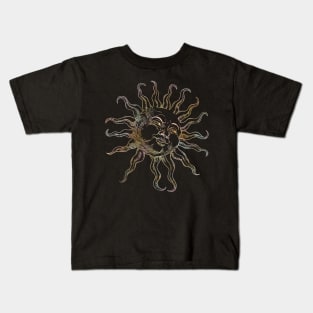 Psychedelic Sun Engraving - Esoteric Trippy Art Kids T-Shirt